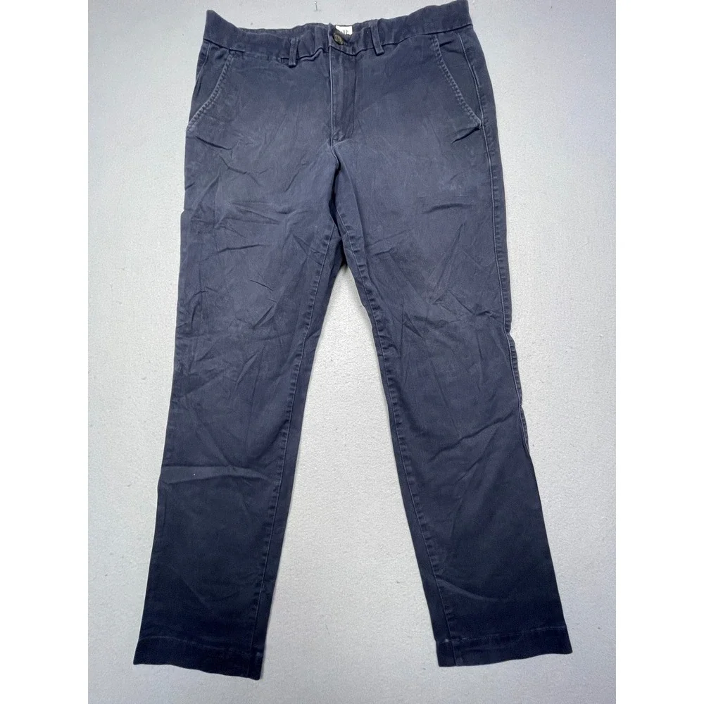 Gap Essential Khaki Slim Fit Cotton Navy Blue 32x30 Mens